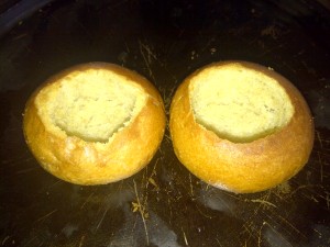 bread bun soup bowl