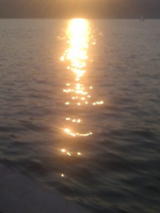 Songdove Books - Sunset on Okanagan Lake during forest fire
