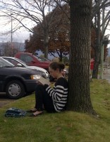 Songdove Books - Girl reading under Autumn Tree