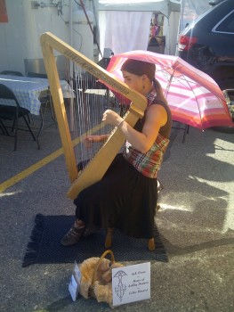 Songdove Books: Daughter playing harp